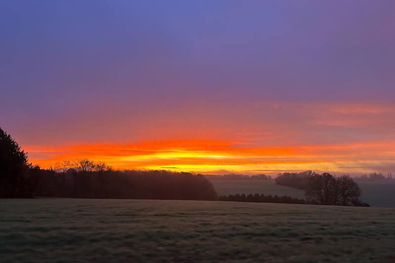 Sunrise in the Loire Valley, France. 